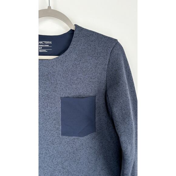 Arcteryx Womens Blue Covert Pullover Sweater Long Sleeve Chest Pocket Size Small - Picture 3 of 7